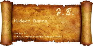 Hudecz Barna névjegykártya